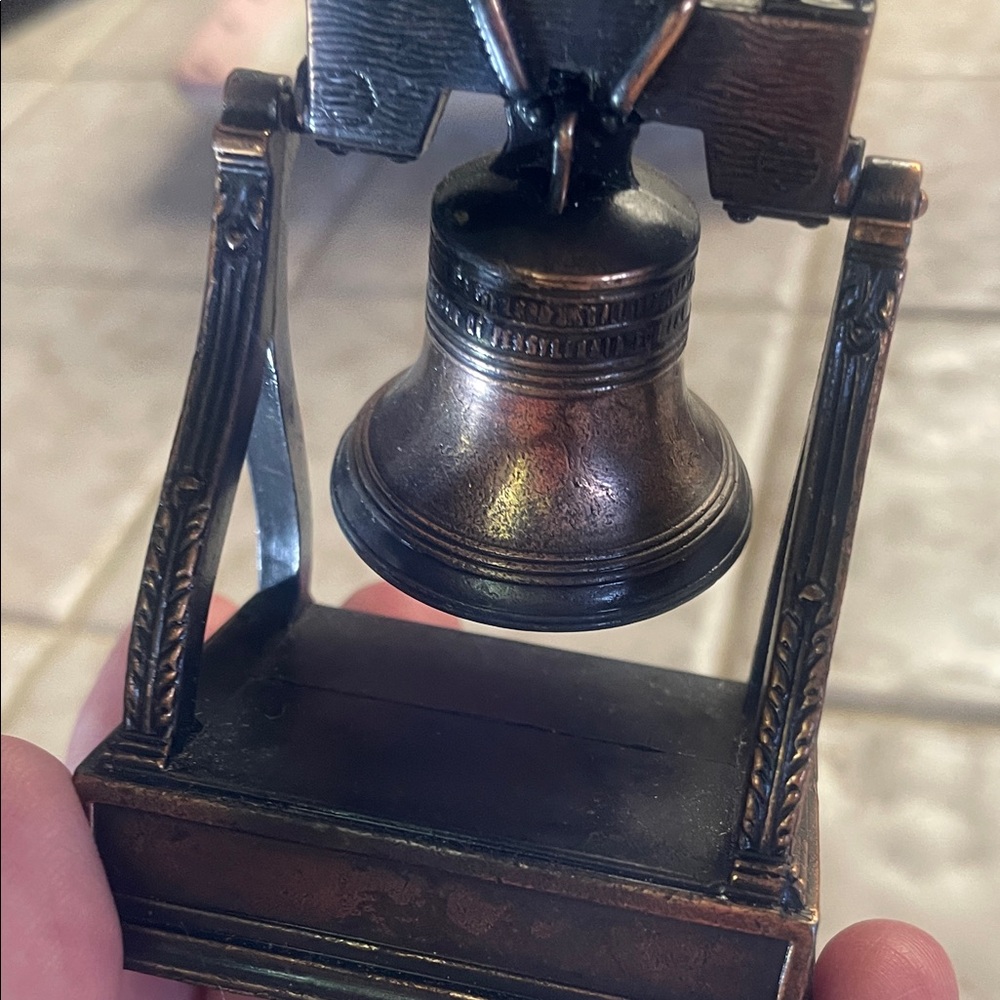 Vintage Bronze Miniature Liberty Bell Replica